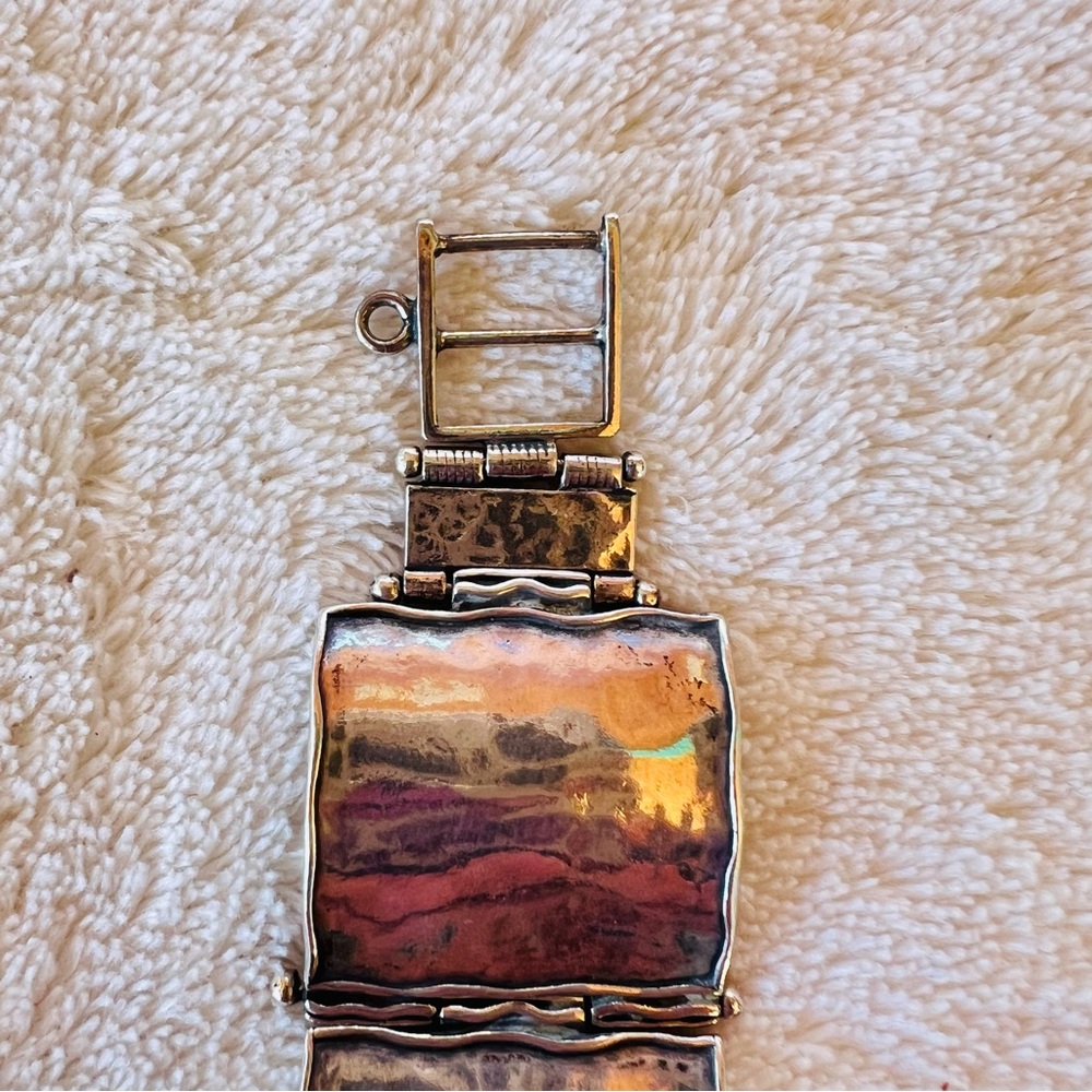 Vintage Silpada Sterling Silver Chunky Wide Link Bracelet Watch 7" - Picture 9 of 11